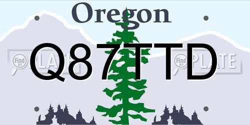 Q87TTD Oregon License Plate