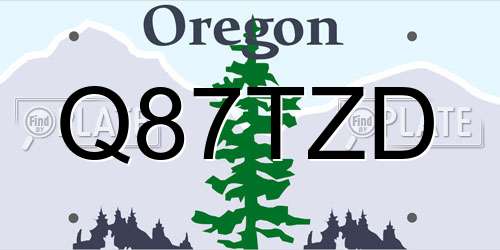 Q87TZD Oregon License Plate