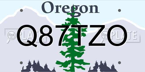 Q87TZO Oregon License Plate