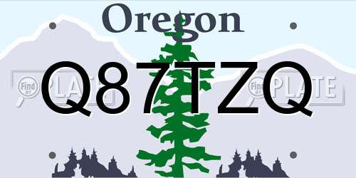 Q87TZQ Oregon License Plate