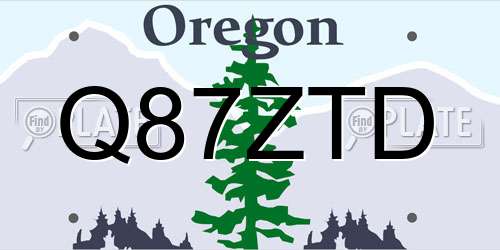 Q87ZTD Oregon License Plate