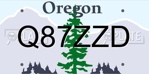 Q87ZZD Oregon License Plate