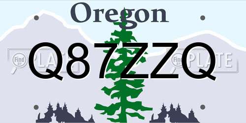 Q87ZZQ Oregon License Plate