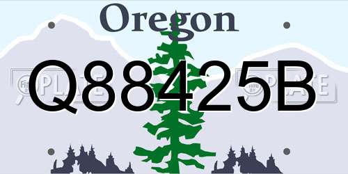 Q88425B Oregon License Plate