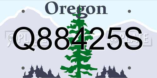 Q88425S Oregon License Plate