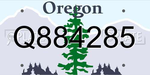 Q884285 Oregon License Plate