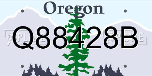 Q88428B Oregon License Plate