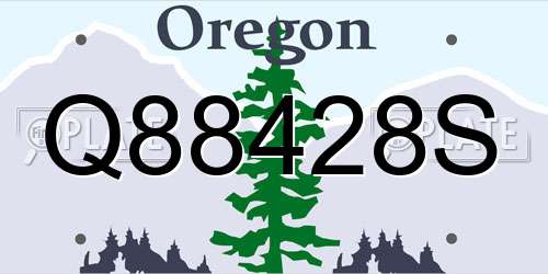 Q88428S Oregon License Plate