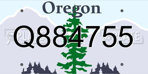 Q884755 Oregon License Plate