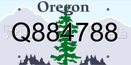 Q884788 Oregon License Plate