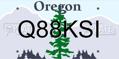 Q88KSI Oregon License Plate
