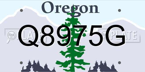Q8975G Oregon License Plate