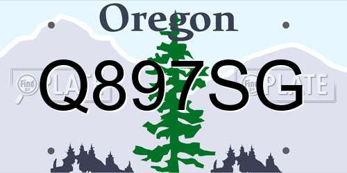 Q897SG Oregon License Plate