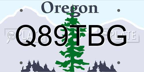 Q89TBG Oregon License Plate