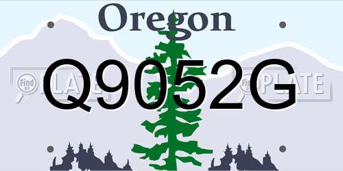 Q9052G Oregon License Plate
