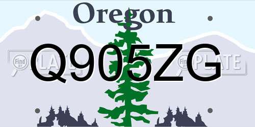 Q905ZG Oregon License Plate