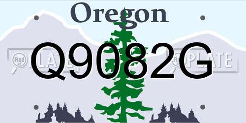 Q9082G Oregon License Plate