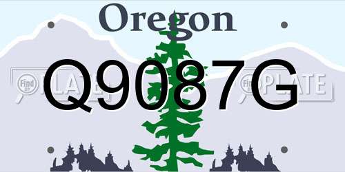Q9087G Oregon License Plate