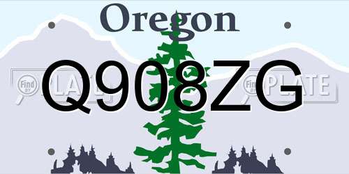 Q908ZG Oregon License Plate