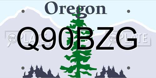 Q90BZG Oregon License Plate