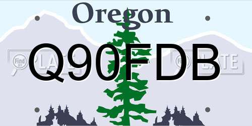 Q90FDB Oregon License Plate