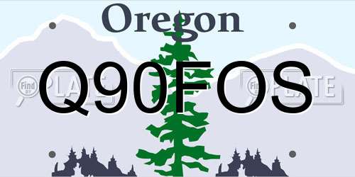 Q90FOS Oregon License Plate