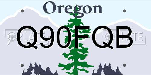 Q90FQB Oregon License Plate
