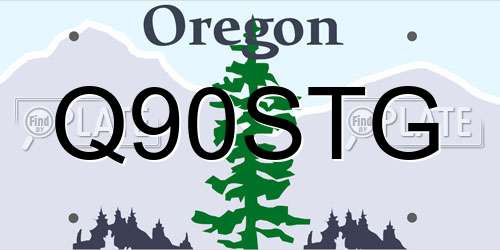 Q90STG Oregon License Plate