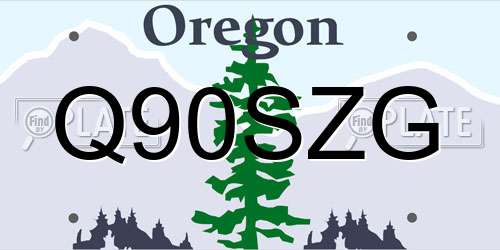Q90SZG Oregon License Plate