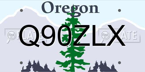 Q90ZLX Oregon License Plate