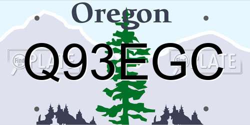 Q93EGC Oregon License Plate
