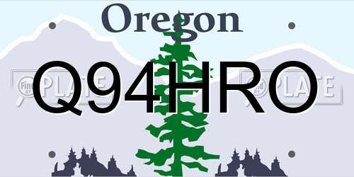 Q94HRO Oregon License Plate