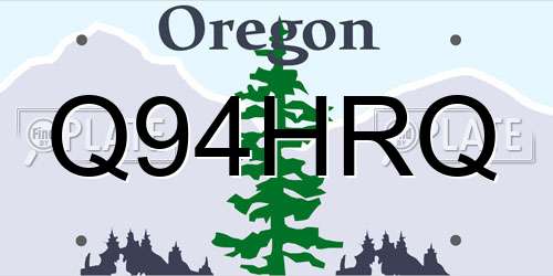 Q94HRQ Oregon License Plate
