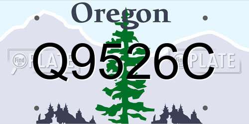 Q9526C Oregon License Plate