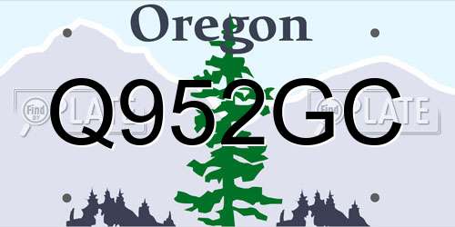 Q952GC Oregon License Plate