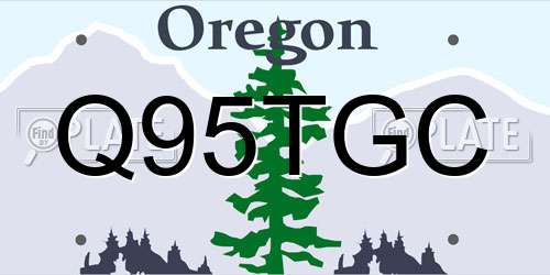 Q95TGC Oregon License Plate