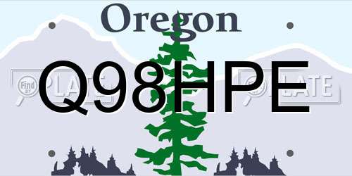 Q98HPE Oregon License Plate