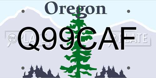 Q99CAF Oregon License Plate