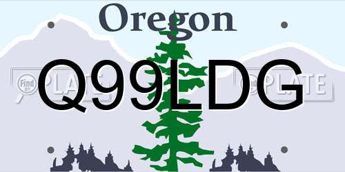 Q99LDG Oregon License Plate
