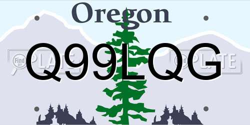 Q99LQG Oregon License Plate