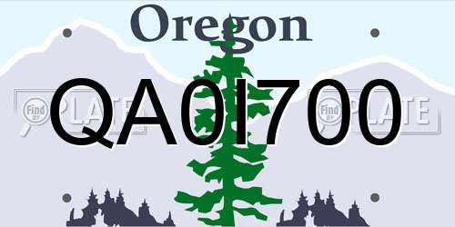 QA0I700 Oregon License Plate