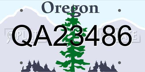 QA23486 Oregon License Plate