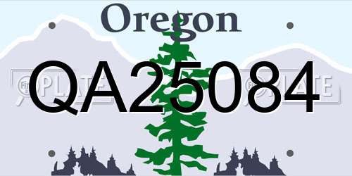 QA25084 Oregon License Plate