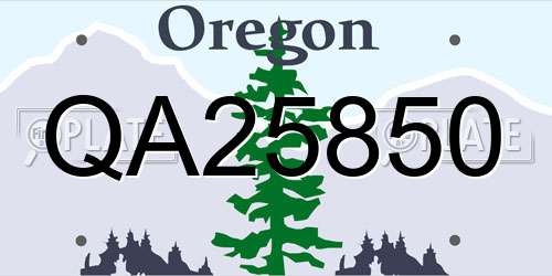 QA25850 Oregon License Plate