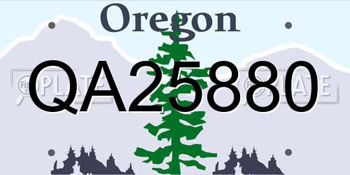 QA25880 Oregon License Plate