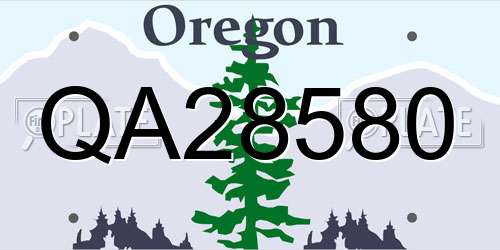 QA28580 Oregon License Plate