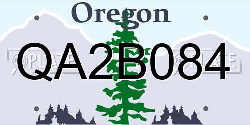 QA2B084 Oregon License Plate