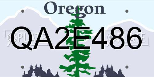 QA2E486 Oregon License Plate