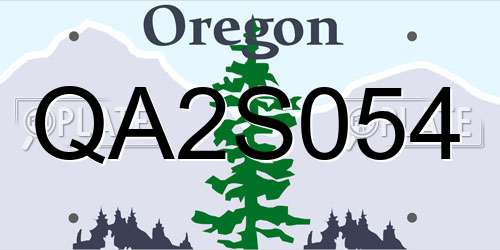 QA2S054 Oregon License Plate