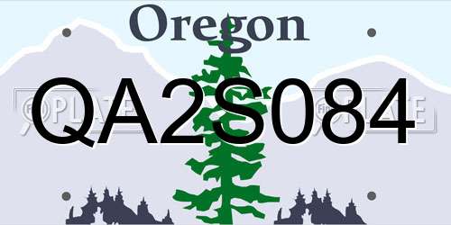 QA2S084 Oregon License Plate